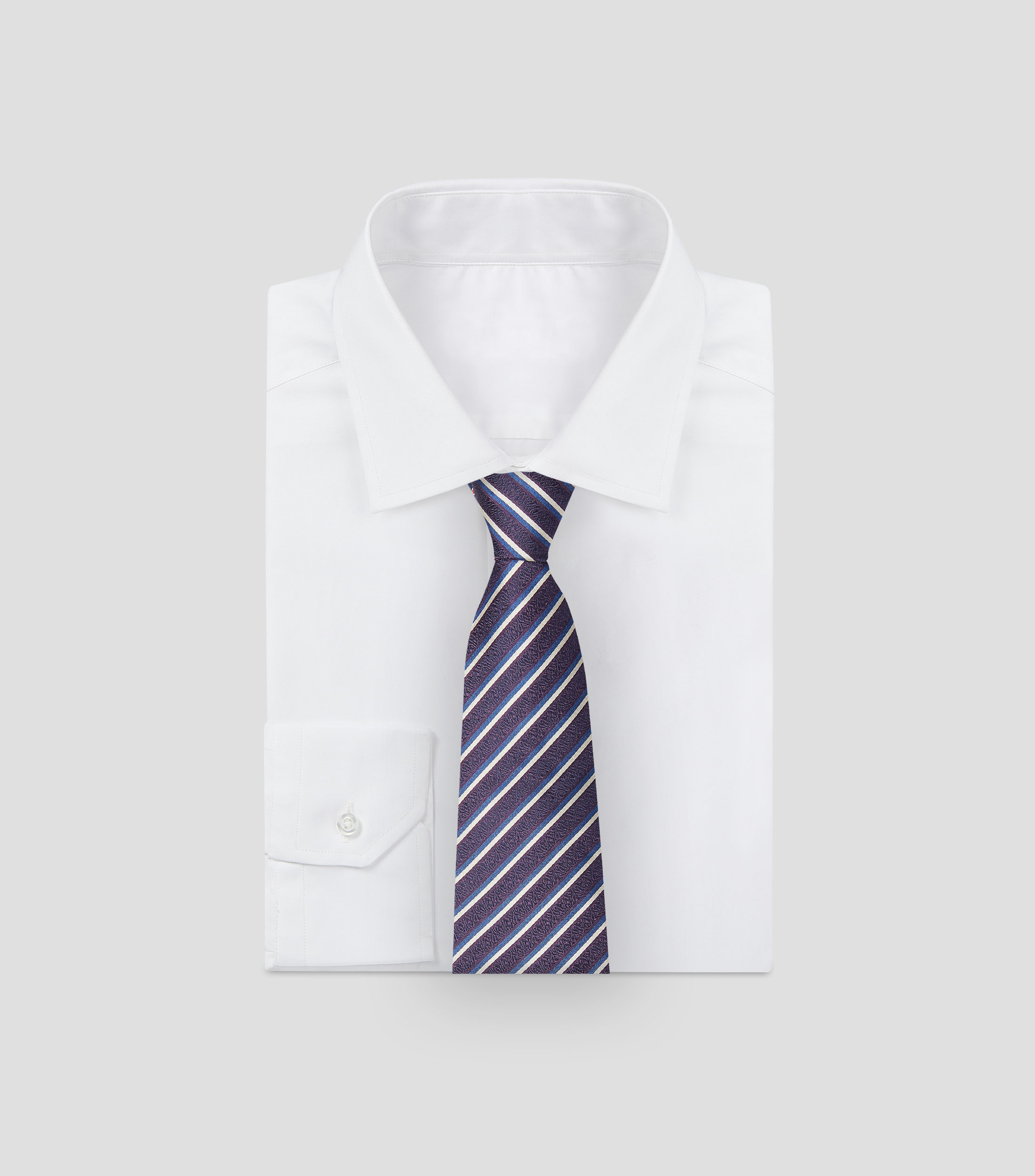 Corbata ancha en seda con rayas